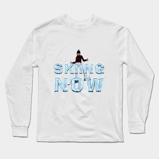 Skiing Now Long Sleeve T-Shirt by teepossible